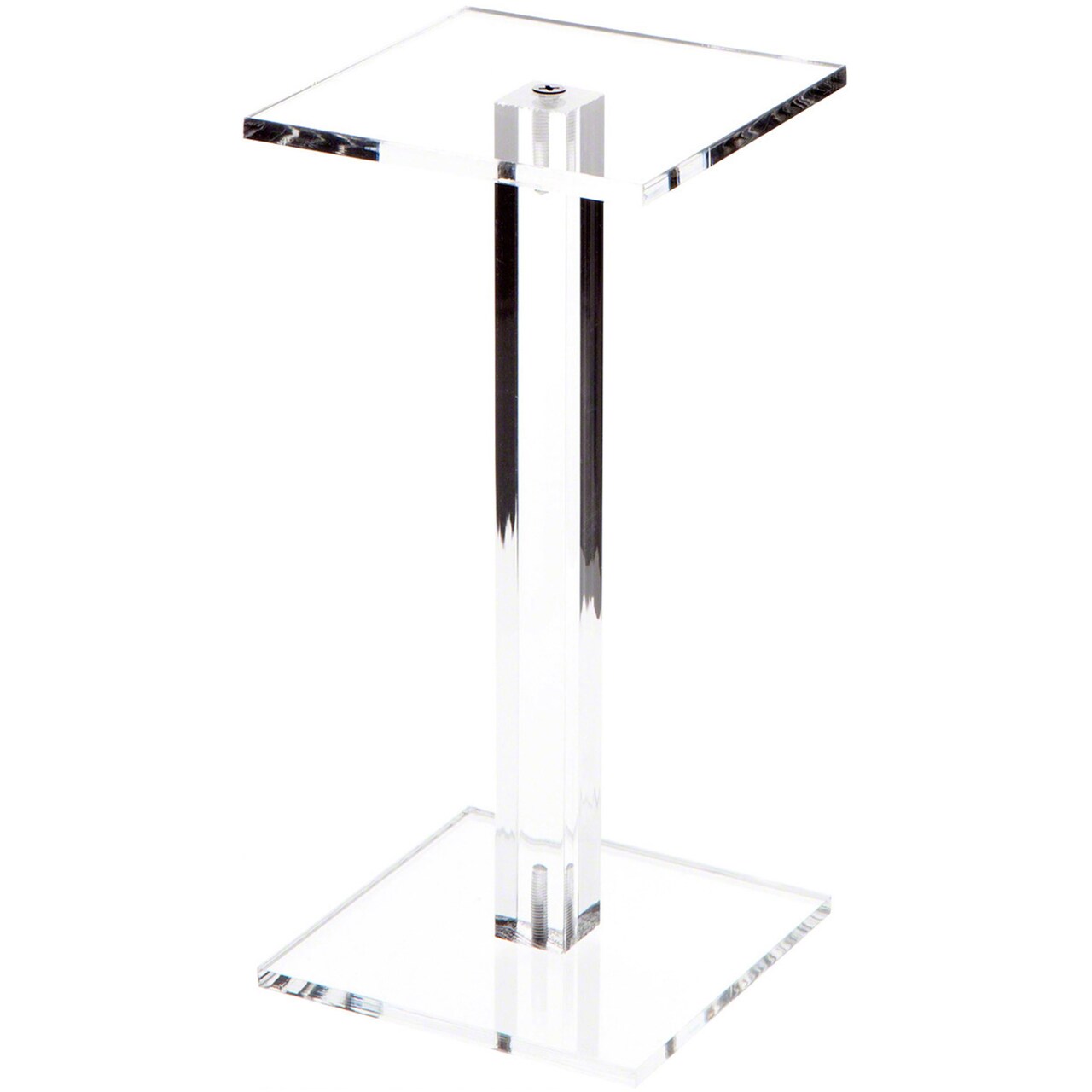 Plymor Clear Acrylic Square Barbell Pedestal Display Riser 8.5 inches (Height) x 4 inches (Width) x 4 inches (Depth) (1/4 inches thick)